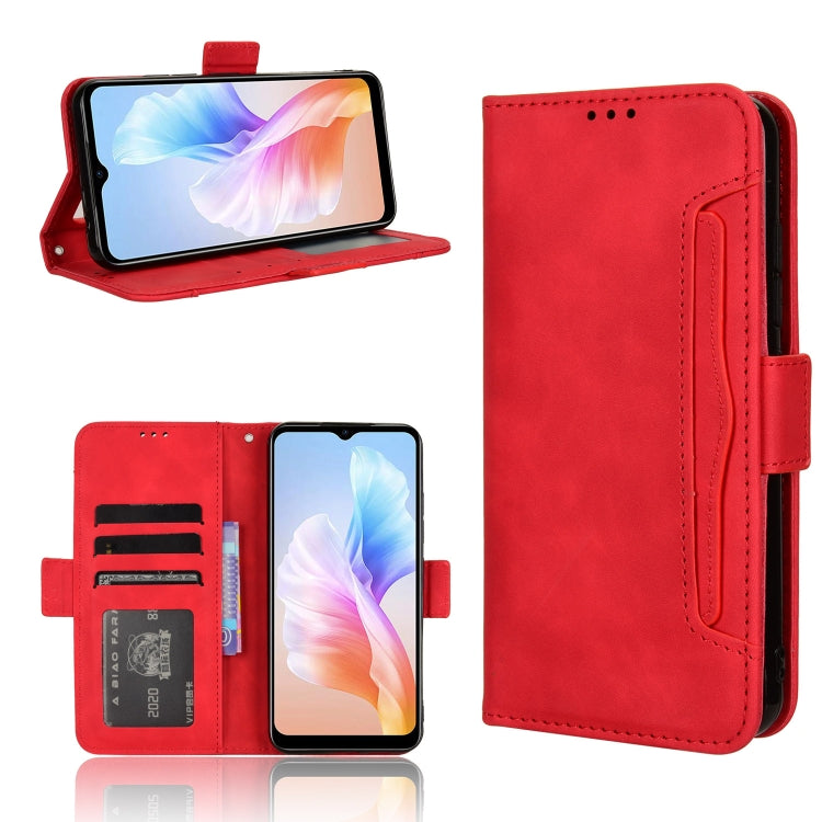 For Doogee X98 Skin Feel Calf Texture Card Slots Leather Phone Case(Red) - Doogee Cases by PMC TechLife | Online Shopping South Africa | PMC TechLife | Buy Now Pay Later Mobicred
