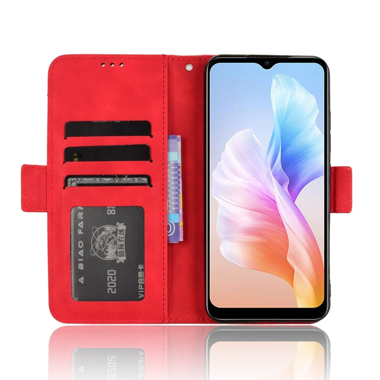 For Doogee X98 Skin Feel Calf Texture Card Slots Leather Phone Case(Red) - Doogee Cases by PMC TechLife | Online Shopping South Africa | PMC TechLife | Buy Now Pay Later Mobicred