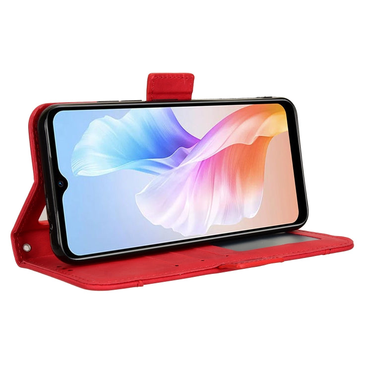 For Doogee X98 Skin Feel Calf Texture Card Slots Leather Phone Case(Red) - Doogee Cases by PMC TechLife | Online Shopping South Africa | PMC TechLife | Buy Now Pay Later Mobicred