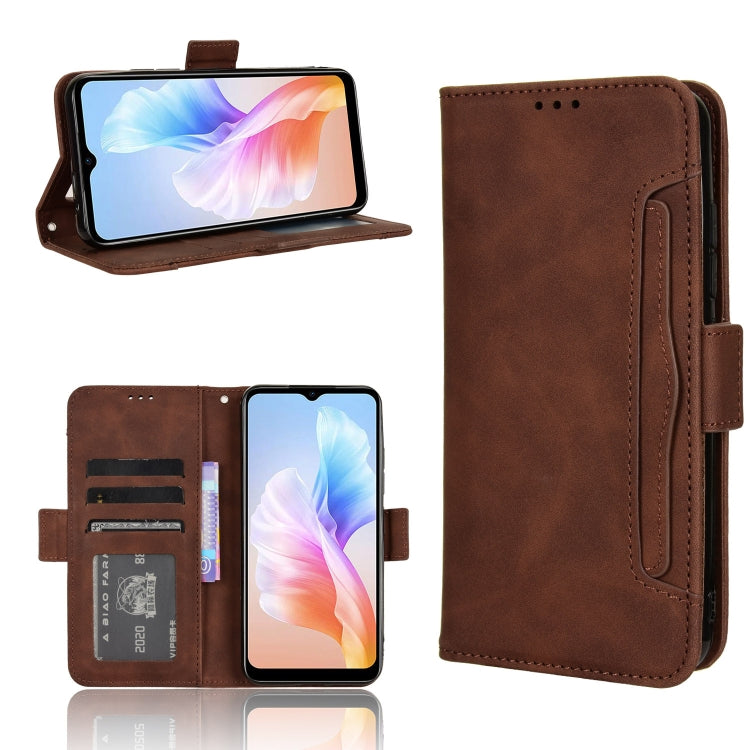 For Doogee X98 Skin Feel Calf Texture Card Slots Leather Phone Case(Brown) - Doogee Cases by PMC TechLife | Online Shopping South Africa | PMC TechLife | Buy Now Pay Later Mobicred