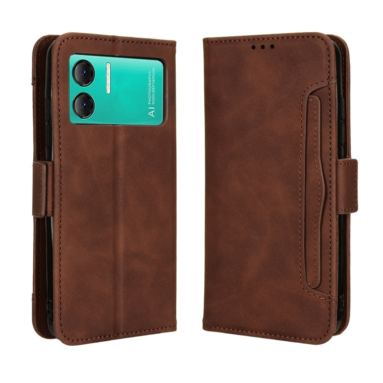 For Doogee X98 Skin Feel Calf Texture Card Slots Leather Phone Case(Brown) - Doogee Cases by PMC TechLife | Online Shopping South Africa | PMC TechLife | Buy Now Pay Later Mobicred