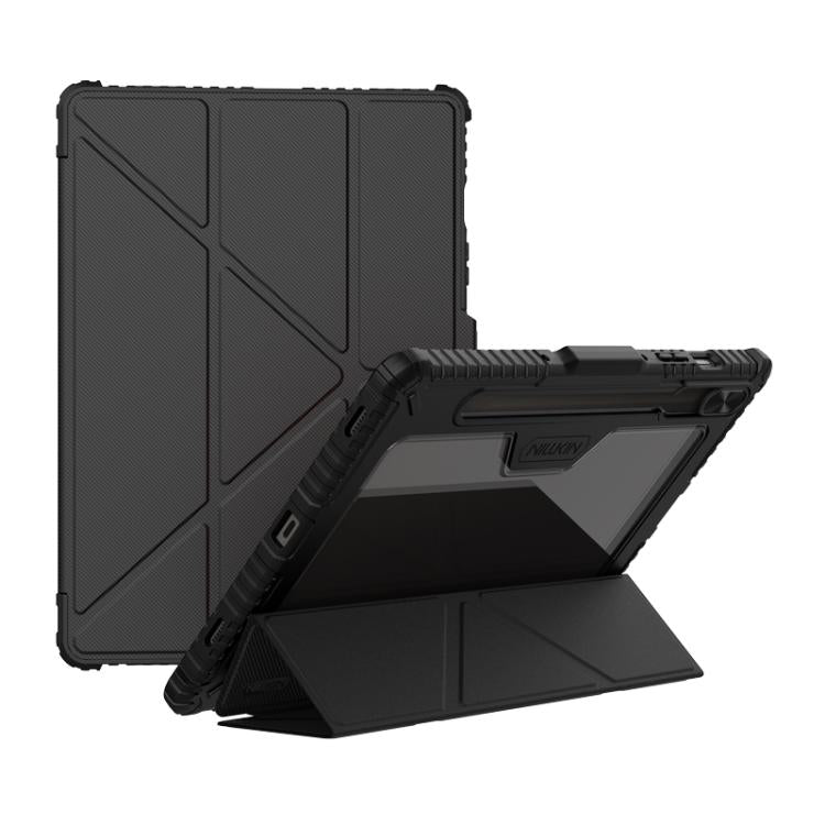 For Samsung Galaxy Tab S10 FE NILLKIN Bumper Pro Multi-angle Folding Style Tablet Leather Case(Black) - free shipping - PMC TechLife - Order now!