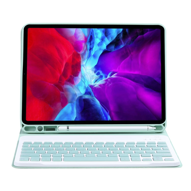 C-11B For iPad Air 4 / Air 5 / Pro 11 inch 2022 / 2021 / 2020 / 2018 Detachable ABS Candy Color Bluetooth Keyboard Tablet Case with Stand & Pen Slot(Green) - For iPad Pro by PMC Jewellery | Online Shopping South Africa | PMC Jewellery | Buy Now Pay Later Mobicred