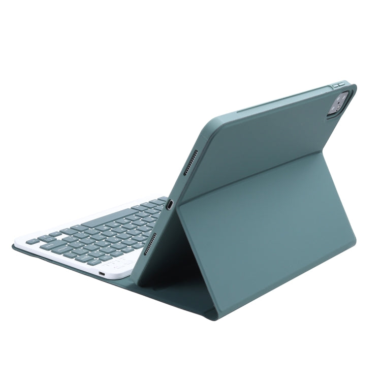 C-11B For iPad Air 4 / Air 5 / Pro 11 inch 2022 / 2021 / 2020 / 2018 Detachable ABS Candy Color Bluetooth Keyboard Tablet Case with Stand & Pen Slot(Dark Green) - For iPad Pro by PMC Jewellery | Online Shopping South Africa | PMC Jewellery | Buy Now Pay Later Mobicred
