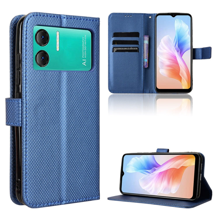 For Doogee X98 Diamond Texture Leather Phone Case(Blue) - Doogee Cases by PMC TechLife | Online Shopping South Africa | PMC TechLife | Buy Now Pay Later Mobicred