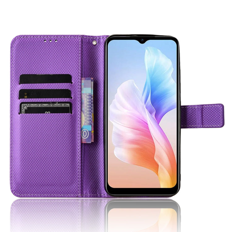 For Doogee X98 Diamond Texture Leather Phone Case(Purple) - Doogee Cases by PMC TechLife | Online Shopping South Africa | PMC TechLife | Buy Now Pay Later Mobicred
