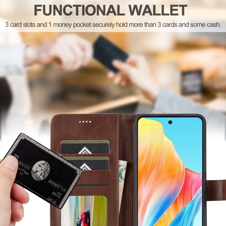 For OPPO A58 4G / A98 5G / F23 5G LC.IMEEKE Calf Texture Horizontal Flip Leather Case(Brown) - OPPO Cases by LC.IMEEKE | Online Shopping South Africa | PMC TechLife | Buy Now Pay Later Mobicred