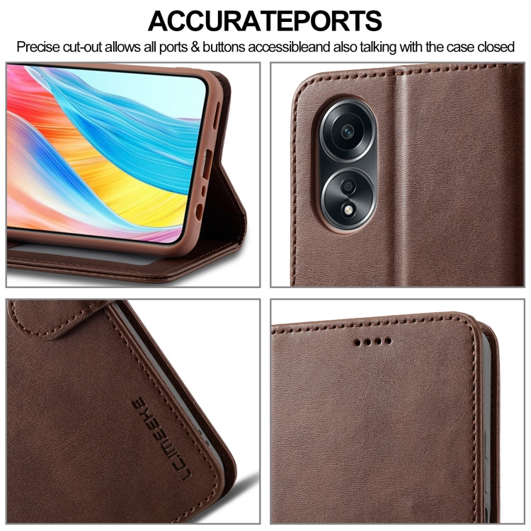 For OPPO A58 4G / A98 5G / F23 5G LC.IMEEKE Calf Texture Horizontal Flip Leather Case(Brown) - OPPO Cases by LC.IMEEKE | Online Shopping South Africa | PMC TechLife | Buy Now Pay Later Mobicred