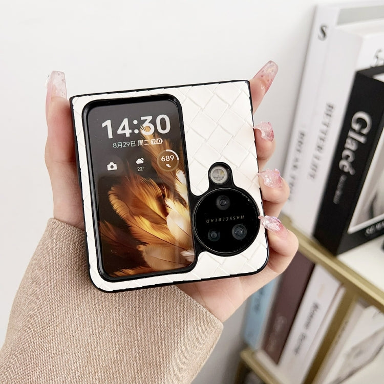 For OPPO Find N3 Flip Woven Texture Shockproof Phone Case(Black) - Find N3 Flip Cases by PMC TechLife | Online Shopping South Africa | PMC TechLife | Buy Now Pay Later Mobicred