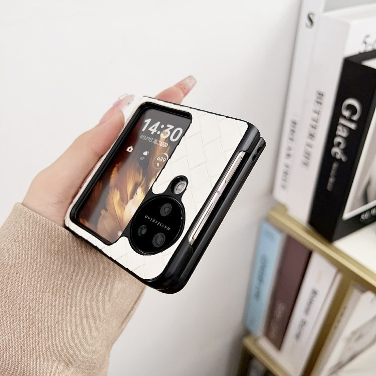 For OPPO Find N3 Flip Woven Texture Shockproof Phone Case(Black) - Find N3 Flip Cases by PMC TechLife | Online Shopping South Africa | PMC TechLife | Buy Now Pay Later Mobicred