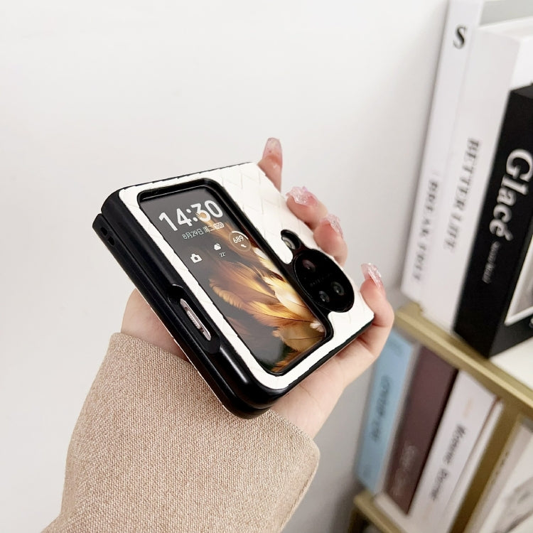 For OPPO Find N3 Flip Woven Texture Shockproof Phone Case(Black) - Find N3 Flip Cases by PMC TechLife | Online Shopping South Africa | PMC TechLife | Buy Now Pay Later Mobicred