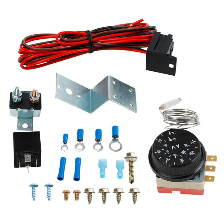 12V 60A Car Adjustable Electric Fan Cooling Control Relay Sensor Wiring Harness Kit - DIY Cables by PMC TechLife | Online Shopping South Africa | PMC TechLife | Buy Now Pay Later Mobicred