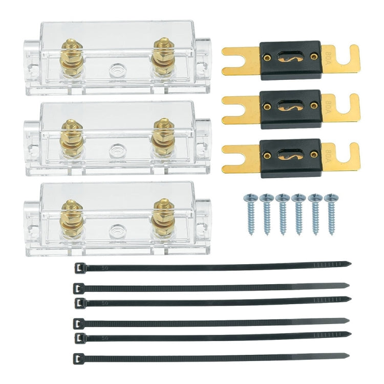 3 in 1 ANL Car Audio Modified Fuse Holder with 200A Fuse, Current:80A - Fuse by PMC TechLife | Online Shopping South Africa | PMC TechLife | Buy Now Pay Later Mobicred