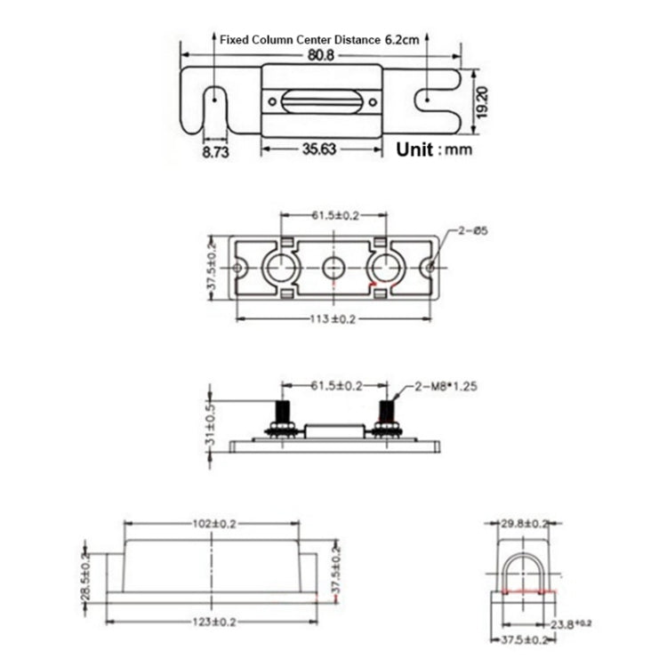 3 in 1 ANL Car Audio Modified Fuse Holder with 200A Fuse, Current:80A - Fuse by PMC TechLife | Online Shopping South Africa | PMC TechLife | Buy Now Pay Later Mobicred