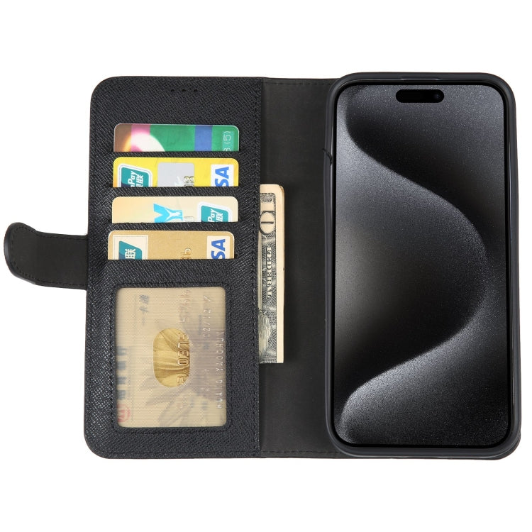 For iPhone 15 Pro Max GEBEI Top-grain Horizontal Flip Leather Phone Case(Black) - free shipping - PMC Jewellery - Order now!