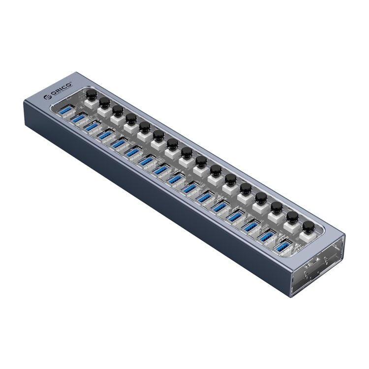 ORICO AT2U3-16AB-GY-BP 16 Ports USB 3.0 HUB with Individual Switches & Blue LED Indicator(US Plug) - free shipping - PMC Jewellery - Order now!