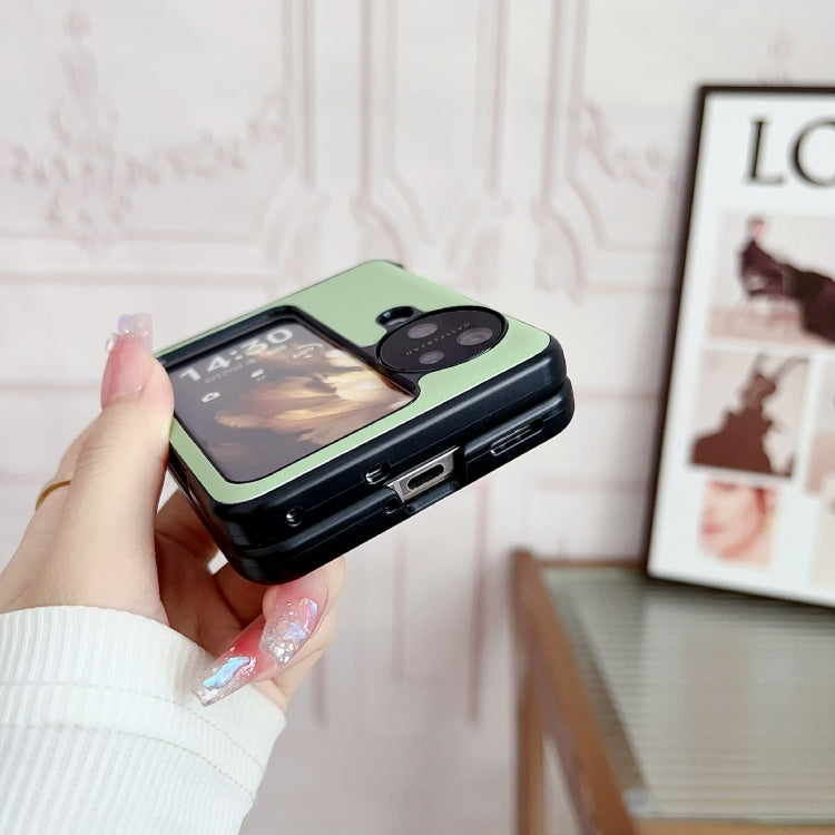 For OPPO Find N3 Flip Three-piece Set Morandi Solid Color Leather Texture Phone Case(White) - OPPO Cases by PMC TechLife | Online Shopping South Africa | PMC TechLife | Buy Now Pay Later Mobicred