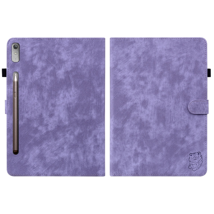 For Lenovo Tab P12 Tiger Pattern Flip Leather Tablet Case(Purple) - Lenovo by PMC TechLife | Online Shopping South Africa | PMC TechLife | Buy Now Pay Later Mobicred