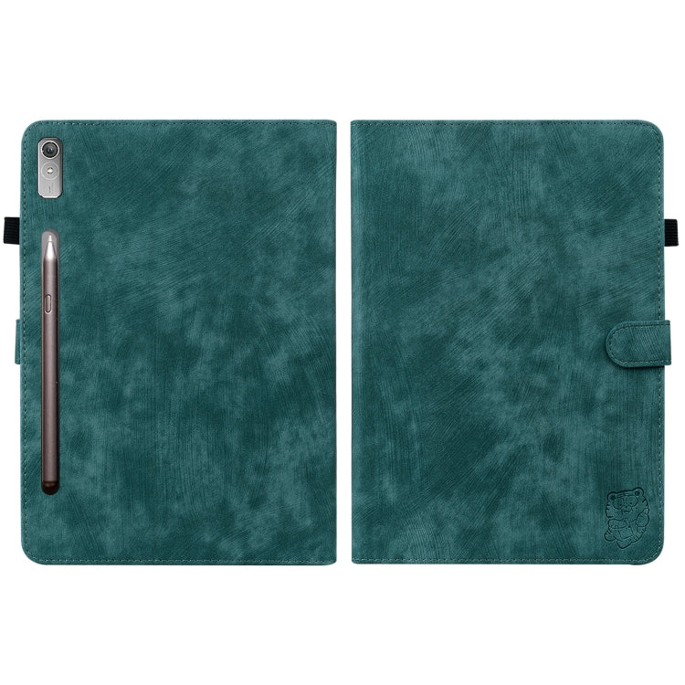 For Lenovo Tab P12 Tiger Pattern Flip Leather Tablet Case(Dark Green) - Lenovo by PMC TechLife | Online Shopping South Africa | PMC TechLife | Buy Now Pay Later Mobicred