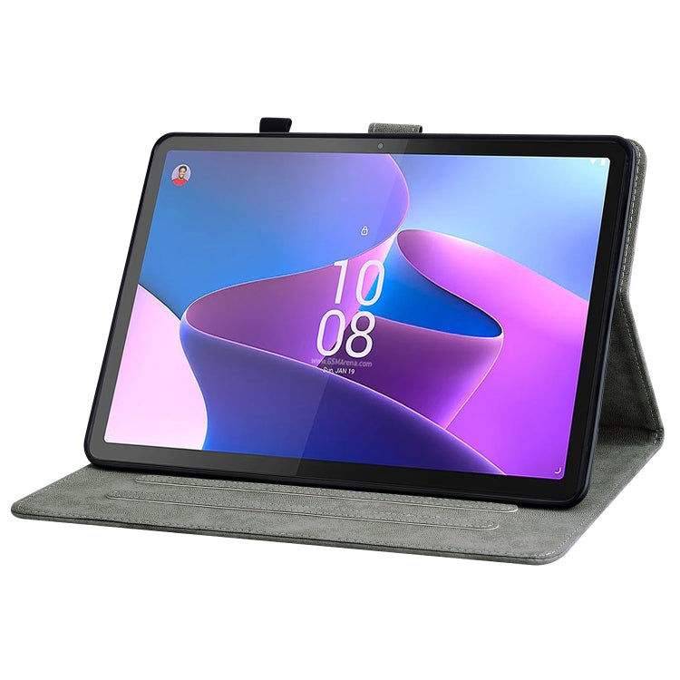 For Lenovo Tab P12 Tiger Pattern Flip Leather Tablet Case(Black) - Lenovo by PMC TechLife | Online Shopping South Africa | PMC TechLife | Buy Now Pay Later Mobicred