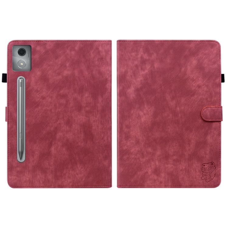 For Lenovo Tab P12 Pro 12.7 2025 Tiger Pattern Flip Leather Tablet Case(Red) - Lenovo by PMC TechLife | Online Shopping South Africa | PMC TechLife | Buy Now Pay Later Mobicred