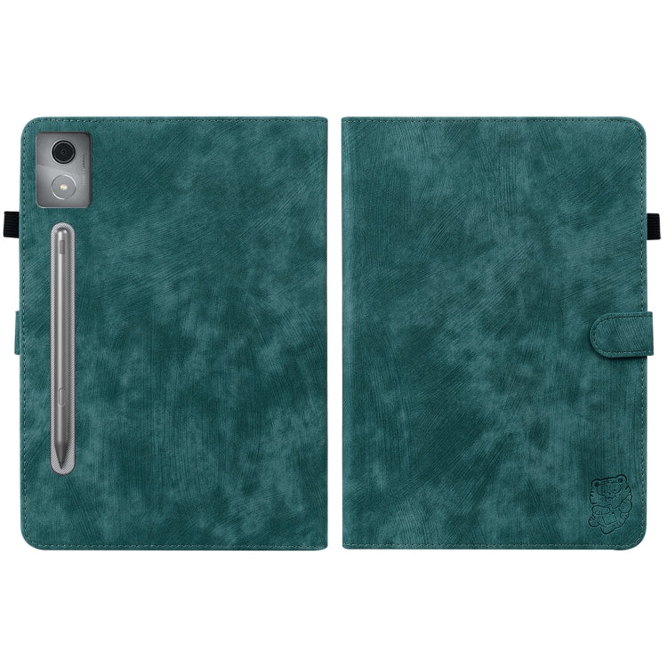 For Lenovo Tab P12 Pro 12.7 2025 Tiger Pattern Flip Leather Tablet Case(Dark Green) - Lenovo by PMC TechLife | Online Shopping South Africa | PMC TechLife | Buy Now Pay Later Mobicred