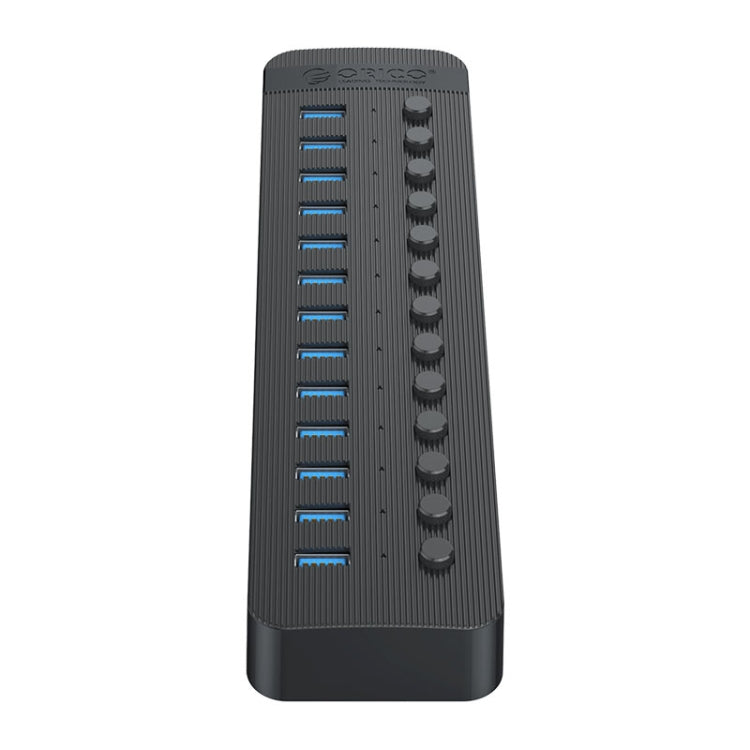 ORICO CT2U3-13AB Plastic Stripes 13 Ports USB 3.0 HUB with Individual Switches, Plug:UK Plug(Black) - free shipping - PMC Jewellery - Order now!