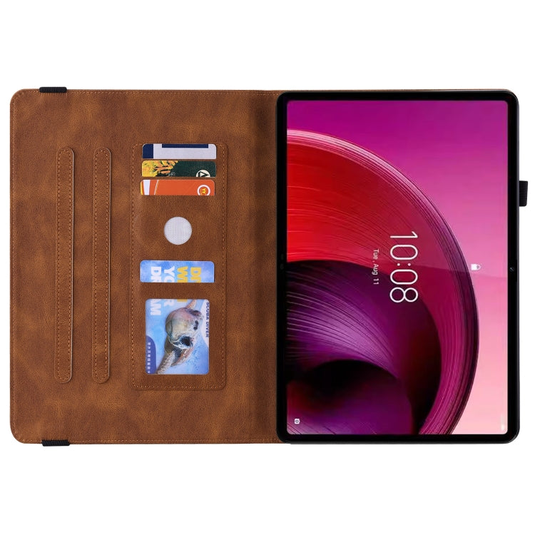 For Lenovo Tab M10 5G 10.6 inch Butterfly Flower Embossed Leather Tablet Case(Brown) - Lenovo by PMC TechLife | Online Shopping South Africa | PMC TechLife | Buy Now Pay Later Mobicred