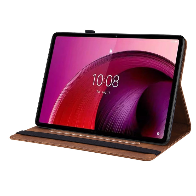 For Lenovo Tab M10 5G 10.6 inch Butterfly Flower Embossed Leather Tablet Case(Brown) - Lenovo by PMC TechLife | Online Shopping South Africa | PMC TechLife | Buy Now Pay Later Mobicred
