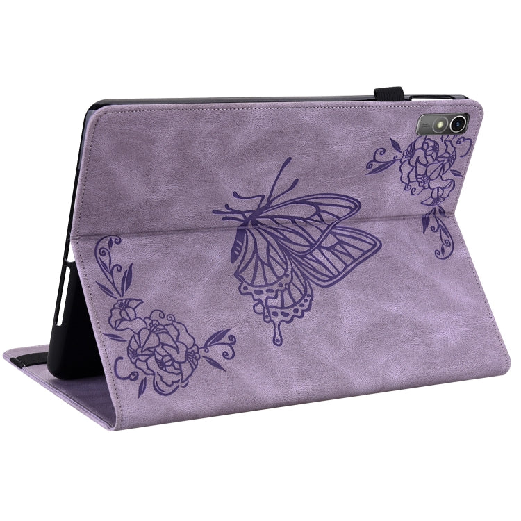 For Lenovo Tab M10 5G 10.6 inch Butterfly Flower Embossed Leather Tablet Case(Purple) - Lenovo by PMC TechLife | Online Shopping South Africa | PMC TechLife | Buy Now Pay Later Mobicred