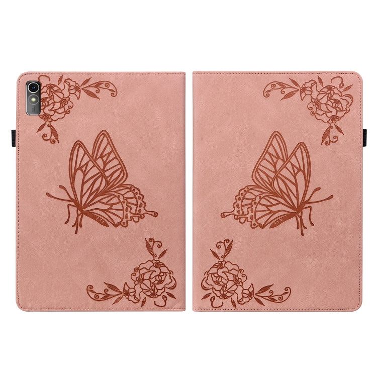 For Lenovo Tab M10 5G 10.6 inch Butterfly Flower Embossed Leather Tablet Case(Rose Gold) - Lenovo by PMC TechLife | Online Shopping South Africa | PMC TechLife | Buy Now Pay Later Mobicred