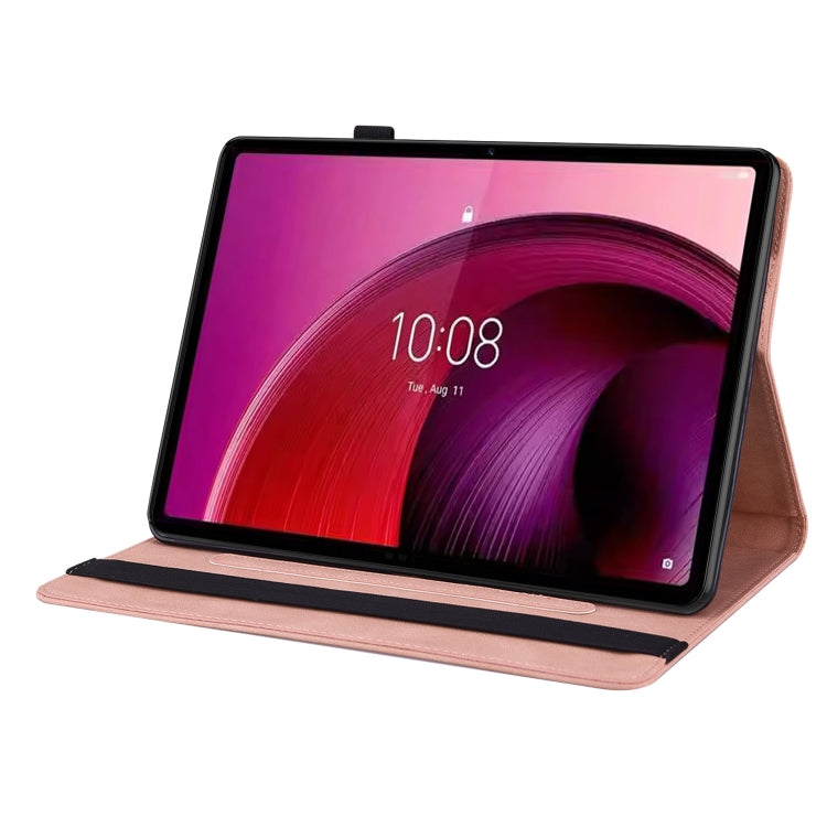 For Lenovo Tab M10 5G 10.6 inch Butterfly Flower Embossed Leather Tablet Case(Rose Gold) - Lenovo by PMC TechLife | Online Shopping South Africa | PMC TechLife | Buy Now Pay Later Mobicred
