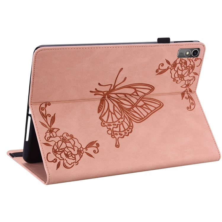 For Lenovo Tab M10 5G 10.6 inch Butterfly Flower Embossed Leather Tablet Case(Rose Gold) - Lenovo by PMC TechLife | Online Shopping South Africa | PMC TechLife | Buy Now Pay Later Mobicred