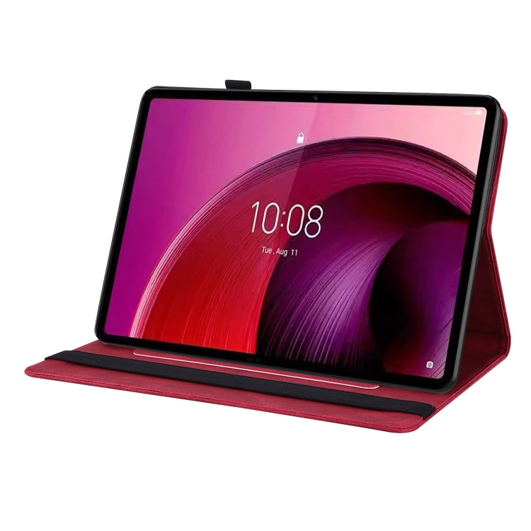 For Lenovo Tab M11/Xiaoxin Pad 11 2024 Butterfly Flower Embossed Leather Tablet Case(Red) - Lenovo by PMC Jewellery | Online Shopping South Africa | PMC Jewellery | Buy Now Pay Later Mobicred