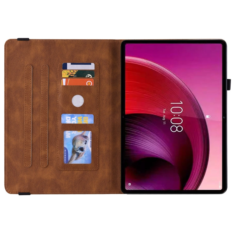 For Lenovo Tab M11/Xiaoxin Pad 11 2024 Butterfly Flower Embossed Leather Tablet Case(Brown) - Lenovo by PMC Jewellery | Online Shopping South Africa | PMC Jewellery | Buy Now Pay Later Mobicred