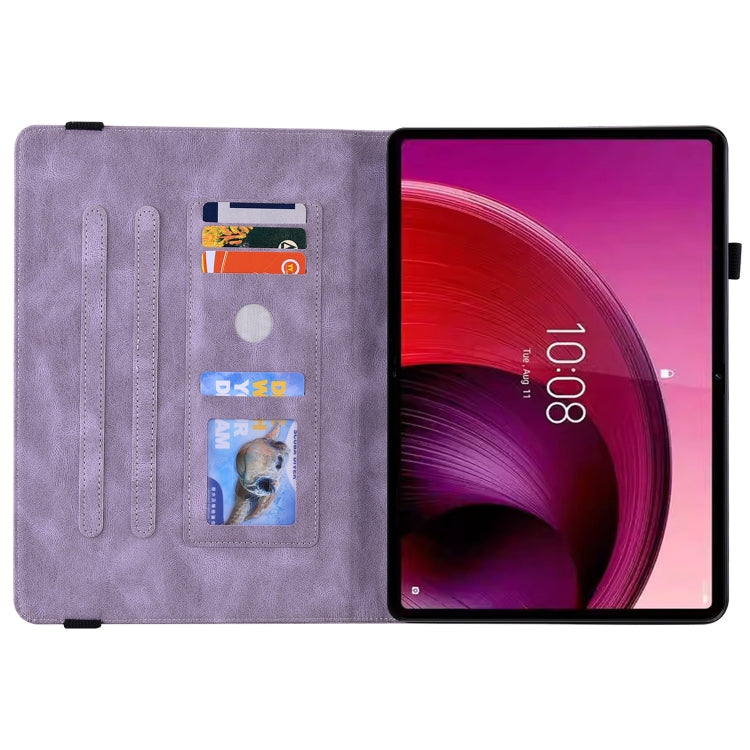 For Lenovo Tab M11/Xiaoxin Pad 11 2024 Butterfly Flower Embossed Leather Tablet Case(Purple) - Lenovo by PMC Jewellery | Online Shopping South Africa | PMC Jewellery | Buy Now Pay Later Mobicred