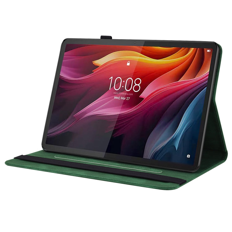 For Lenovo Tab K11 Plus Butterfly Flower Embossed Leather Tablet Case(Green) - Lenovo by PMC TechLife | Online Shopping South Africa | PMC TechLife | Buy Now Pay Later Mobicred