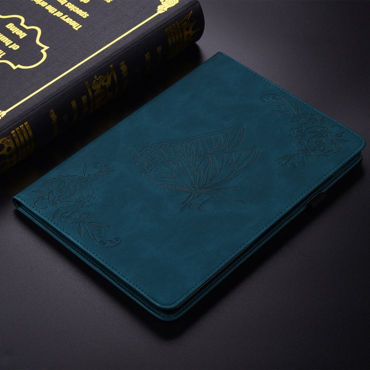 For Lenovo Tab K11 Plus Butterfly Flower Embossed Leather Tablet Case(Blue) - Lenovo by PMC TechLife | Online Shopping South Africa | PMC TechLife | Buy Now Pay Later Mobicred