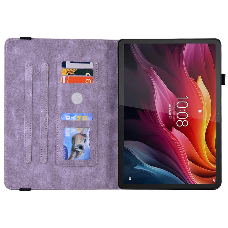 For Lenovo Tab K11 Plus Butterfly Flower Embossed Leather Tablet Case(Purple) - Lenovo by PMC TechLife | Online Shopping South Africa | PMC TechLife | Buy Now Pay Later Mobicred