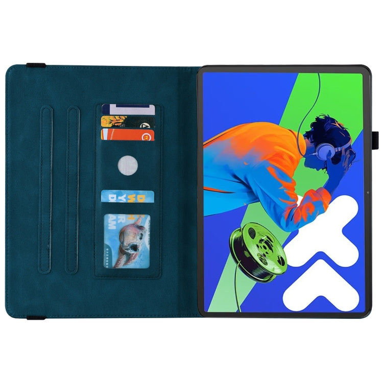 For Lenovo Tab P12 Pro 12.7 2025 Butterfly Flower Embossed Leather Tablet Case(Blue) - Lenovo by PMC TechLife | Online Shopping South Africa | PMC TechLife | Buy Now Pay Later Mobicred