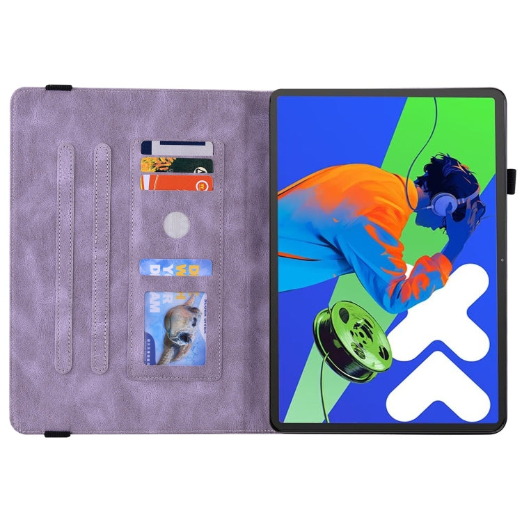 For Lenovo Tab P12 Pro 12.7 2025 Butterfly Flower Embossed Leather Tablet Case(Purple) - Lenovo by PMC TechLife | Online Shopping South Africa | PMC TechLife | Buy Now Pay Later Mobicred