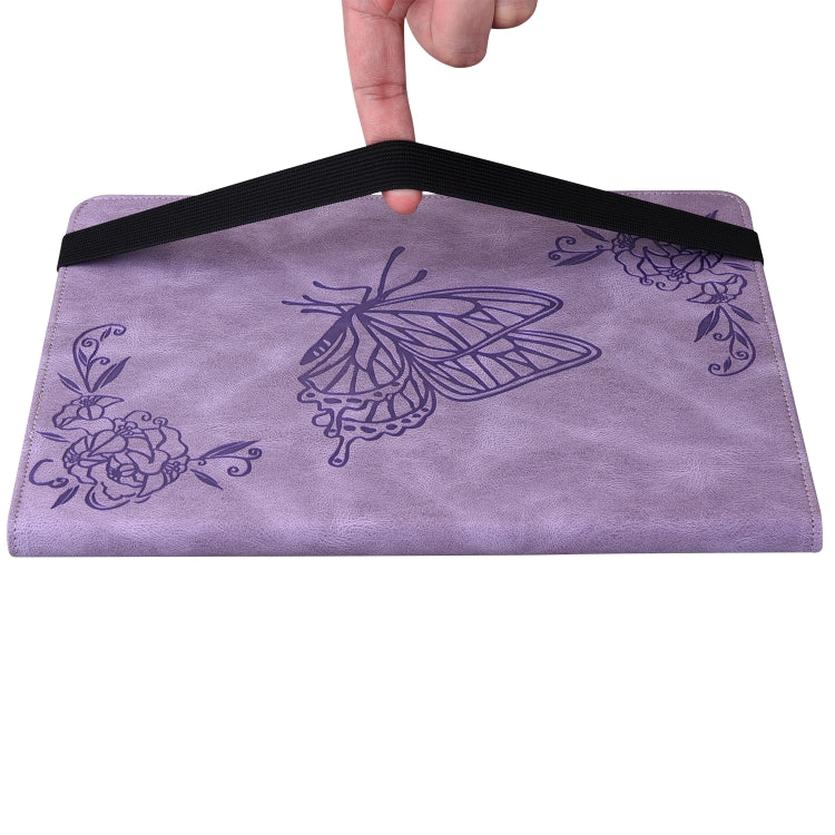 For Lenovo Tab P12 Pro 12.7 2025 Butterfly Flower Embossed Leather Tablet Case(Purple) - Lenovo by PMC TechLife | Online Shopping South Africa | PMC TechLife | Buy Now Pay Later Mobicred