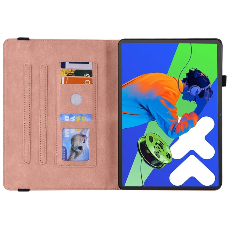 For Lenovo Tab P12 Pro 12.7 2025 Butterfly Flower Embossed Leather Tablet Case(Rose Gold) - Lenovo by PMC TechLife | Online Shopping South Africa | PMC TechLife | Buy Now Pay Later Mobicred