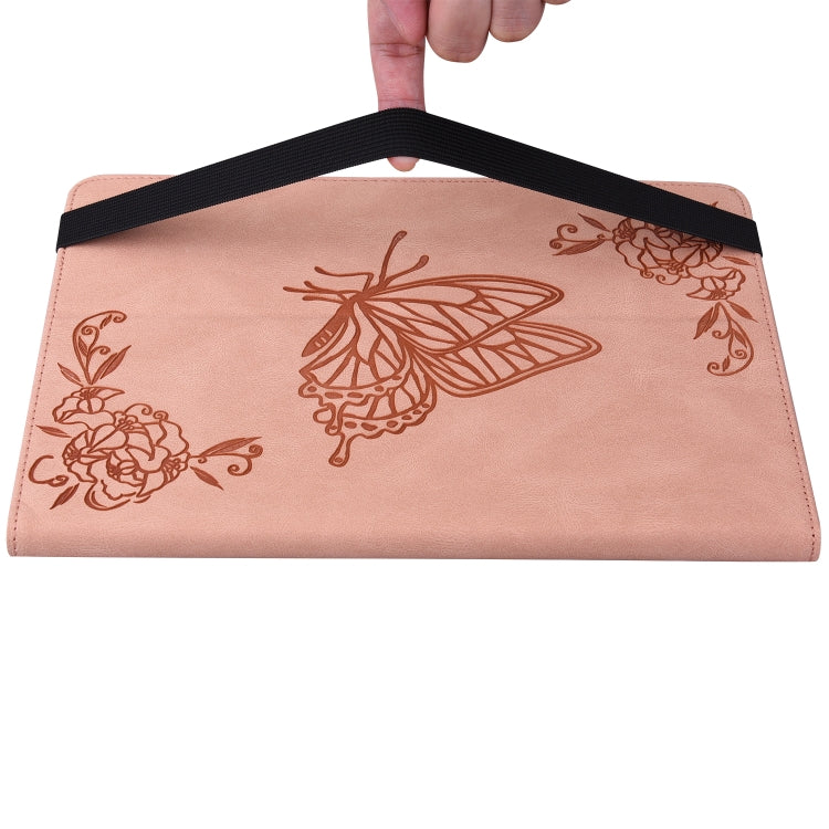 For Lenovo Tab P12 Pro 12.7 2025 Butterfly Flower Embossed Leather Tablet Case(Rose Gold) - Lenovo by PMC TechLife | Online Shopping South Africa | PMC TechLife | Buy Now Pay Later Mobicred