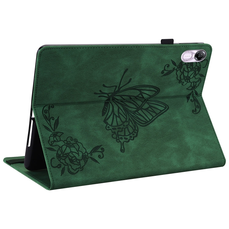 For Honor Pad X8 Pro/X9 Butterfly Flower Embossed Leather Tablet Case(Green) - Honor by PMC TechLife | Online Shopping South Africa | PMC TechLife | Buy Now Pay Later Mobicred
