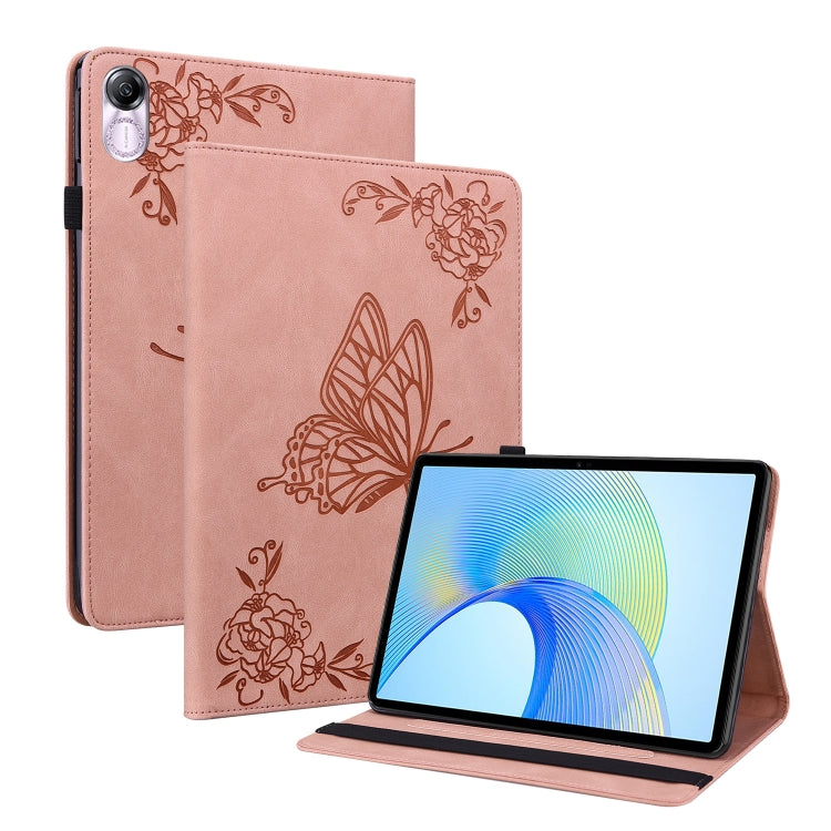 For Honor Pad X8 Pro/X9 Butterfly Flower Embossed Leather Tablet Case(Rose Gold) - Honor by PMC TechLife | Online Shopping South Africa | PMC TechLife | Buy Now Pay Later Mobicred