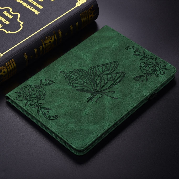 For Honor Pad 9 12.1 Butterfly Flower Embossed Leather Tablet Case(Green) - Honor by PMC TechLife | Online Shopping South Africa | PMC TechLife | Buy Now Pay Later Mobicred