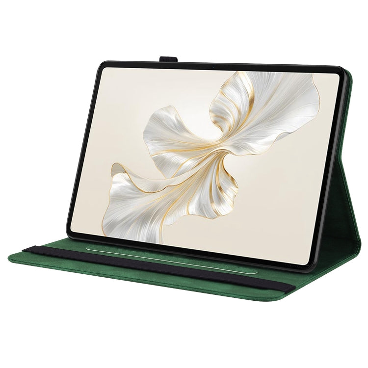 For Honor Pad 9 12.1 Butterfly Flower Embossed Leather Tablet Case(Green) - Honor by PMC TechLife | Online Shopping South Africa | PMC TechLife | Buy Now Pay Later Mobicred
