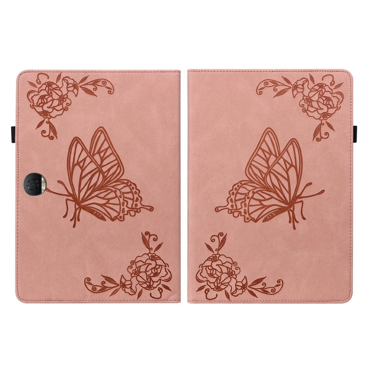 For Honor Pad 9 12.1 Butterfly Flower Embossed Leather Tablet Case(Rose Gold) - Honor by PMC TechLife | Online Shopping South Africa | PMC TechLife | Buy Now Pay Later Mobicred