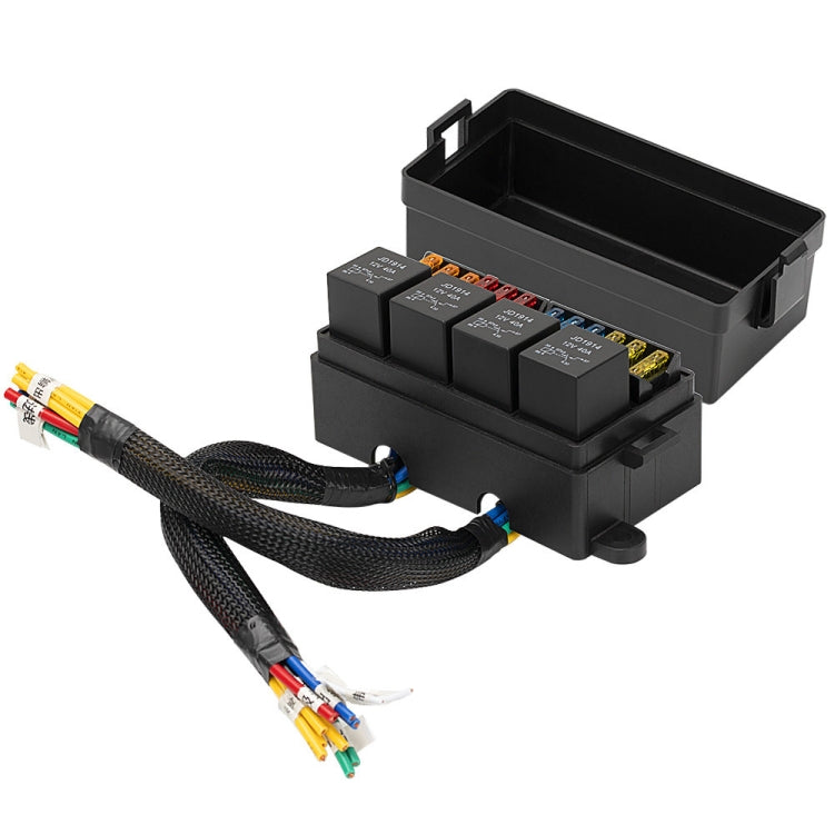 12V 4 Pin Car Modified 12 Slots Relay Fuse Box with Cable - Fuse by PMC TechLife | Online Shopping South Africa | PMC TechLife | Buy Now Pay Later Mobicred